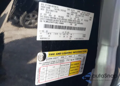 2018 Lincoln Navigator L Select из США, поврежденный, VIN 5LMJJ3HT7JEL14968